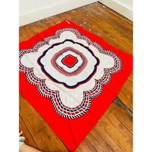 Vintage Paoli Red White Blue Geometric Abstract Rope Design 1960/70s Scarf